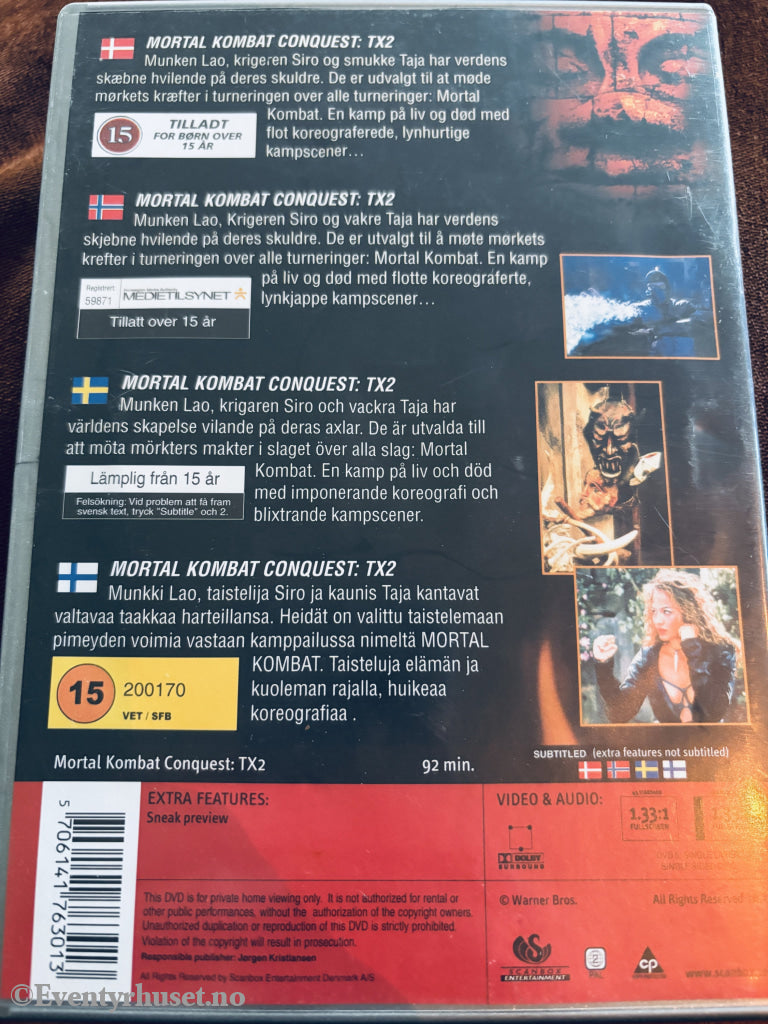 Mortal Kombat Conquest 2 (1998). DVD.