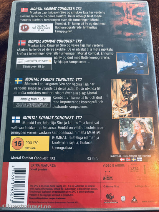 Mortal Kombat Conquest 2 (1998). DVD.