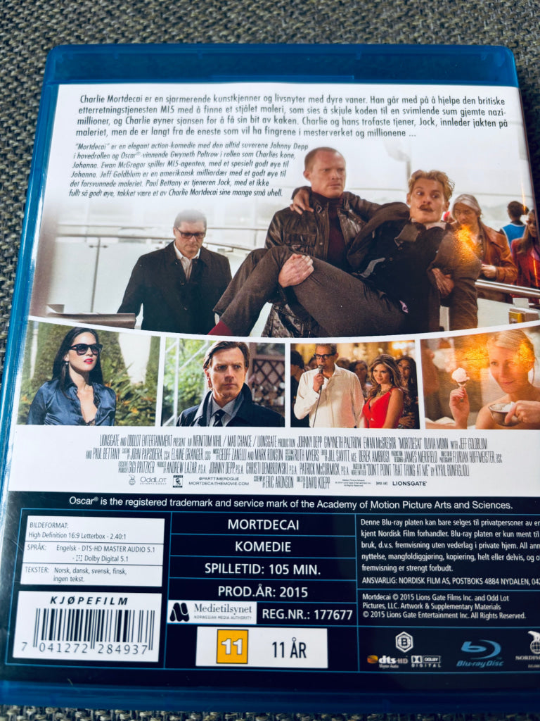 Mortdecai. Blu-ray Disc.