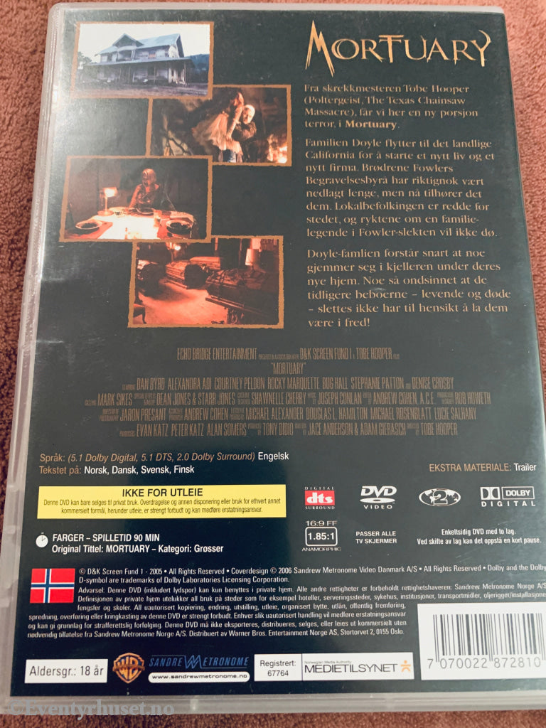 Mortuary. DVD.