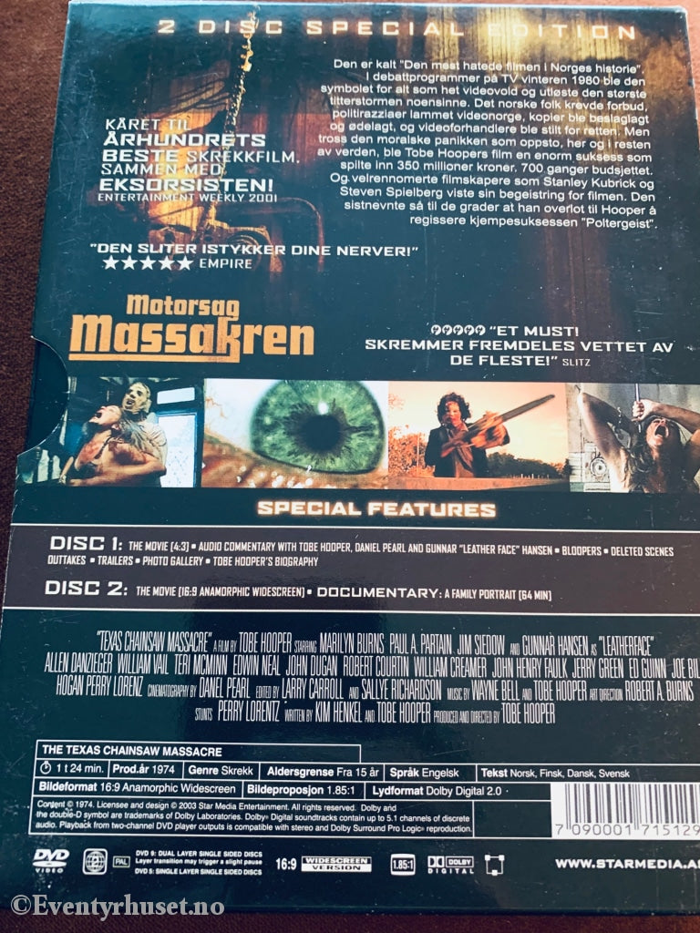 Motorsagmassakeren. 1974. Dvd Slipcase.