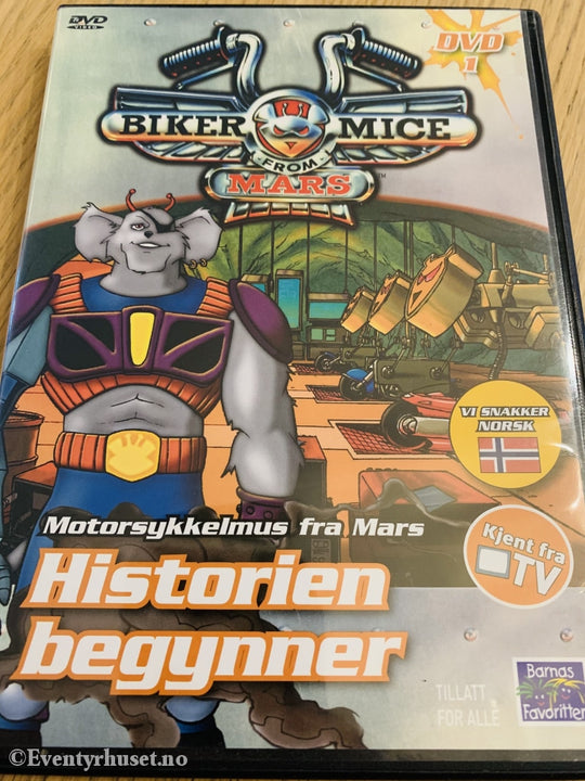 Motorsykkelmus Fra Mars Nr. 1. Historien Begynner (Biker Mice From Mars). Dvd. Dvd
