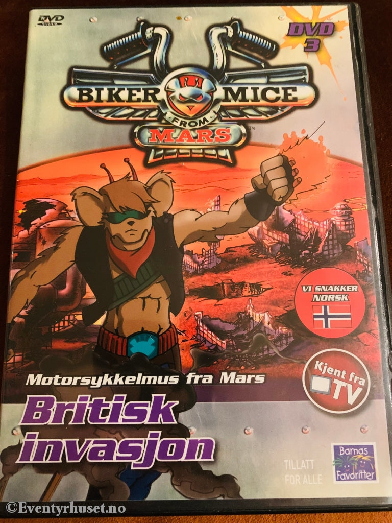 Motorsykkelmus Fra Mars Nr. 3. Britisk Invasjon. 2006. (Biker Mice From Mars). Dvd. Dvd