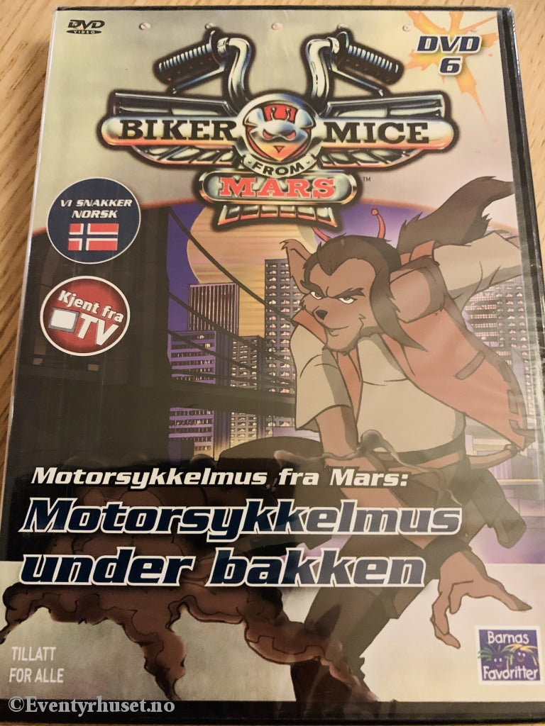 Motorsykkelmus Fra Mars Nr. 6. Under Bakken. 2006. (Biker Mice From Mars). Dvd. Ny I Plast! Dvd