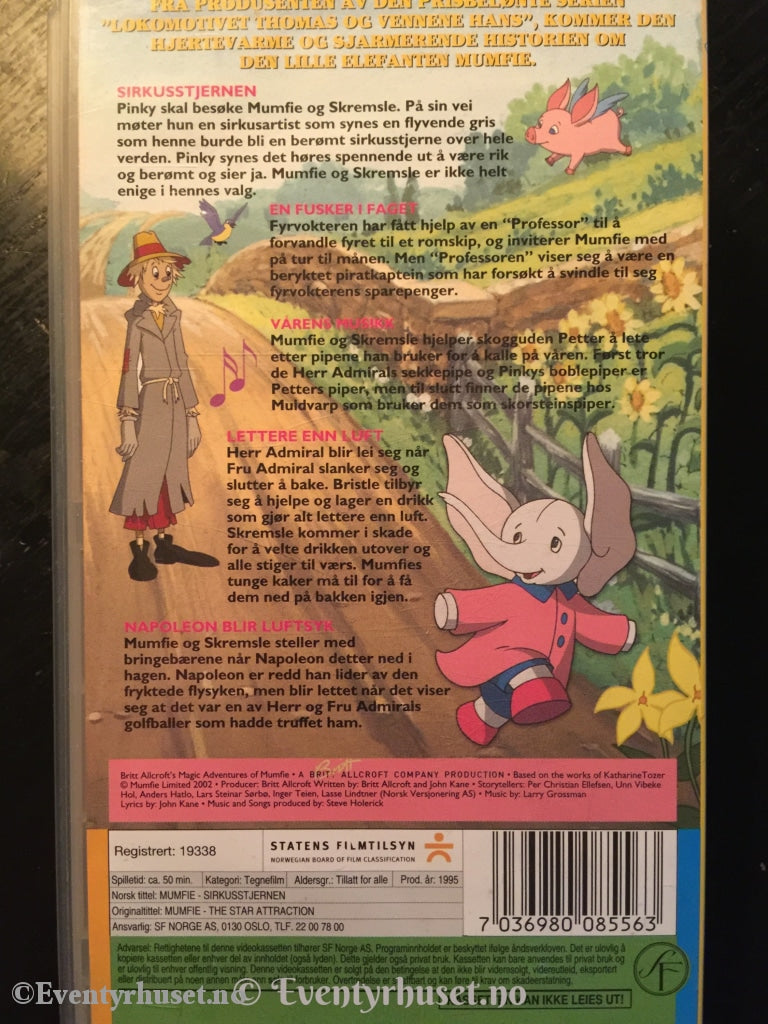 Mumfie Og Sirkusstjernen. 1995. Vhs. Vhs