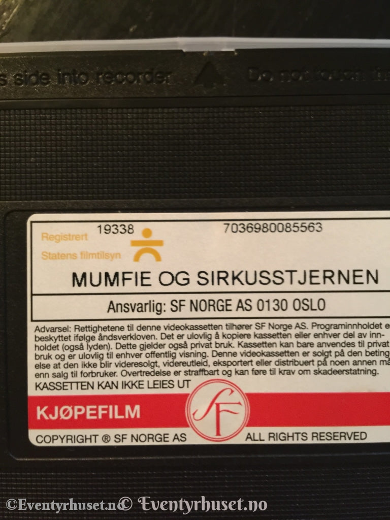 Mumfie Og Sirkusstjernen. 1995. Vhs. Vhs