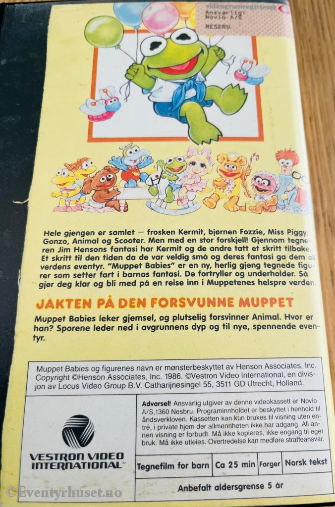Muppet Babies - Jakten På Den Forsvunne Muppet. 1986. Vhs Slipcase.