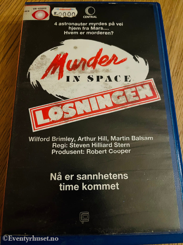 Murder In Space - Løsningen. 1985. Vhs Big Box. Box