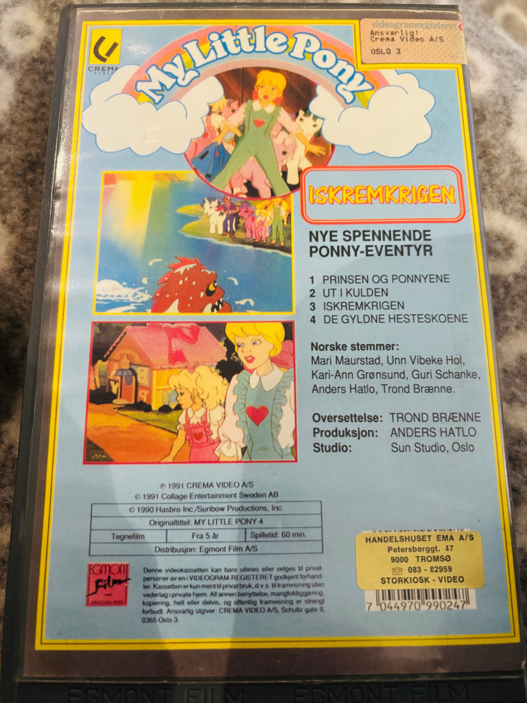 My Little Pony. Iskremkrigen. 1990. VHS Big Box. VHS Big Box