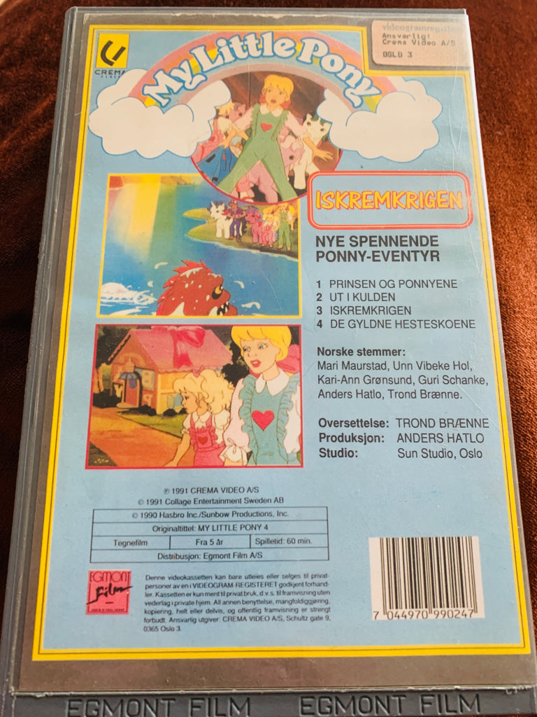 My Little Pony. Iskremkrigen. 1990. VHS Big Box. VHS Big Box