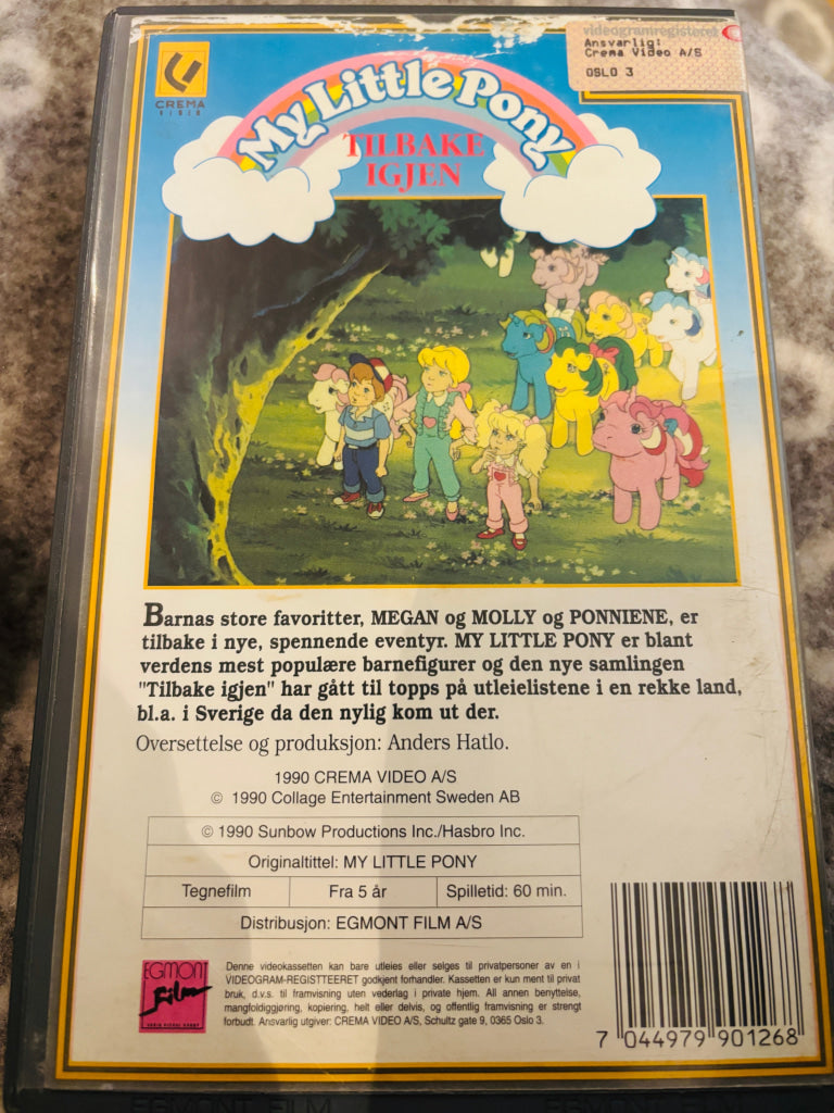 My Little Pony. Tilbake igjen. 1990. VHS Big Box. VHS Big Box