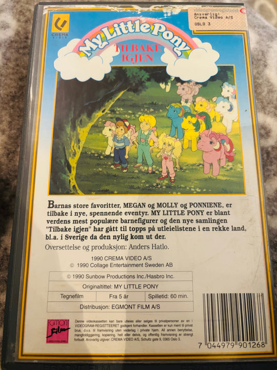 My Little Pony. Tilbake igjen. 1990. VHS Big Box. VHS Big Box