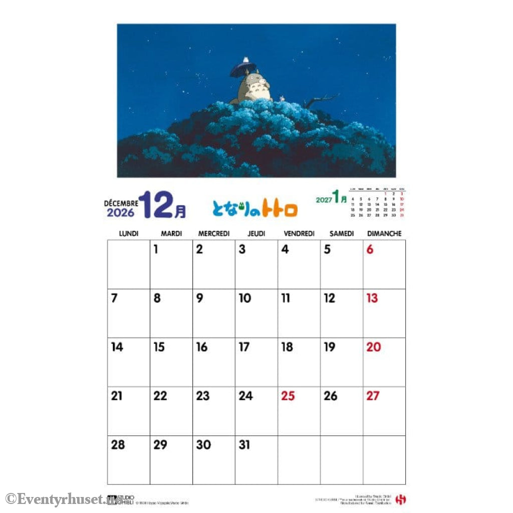 My Neighbor Totoro Calendar 2026 *French Version* Home & Gifts