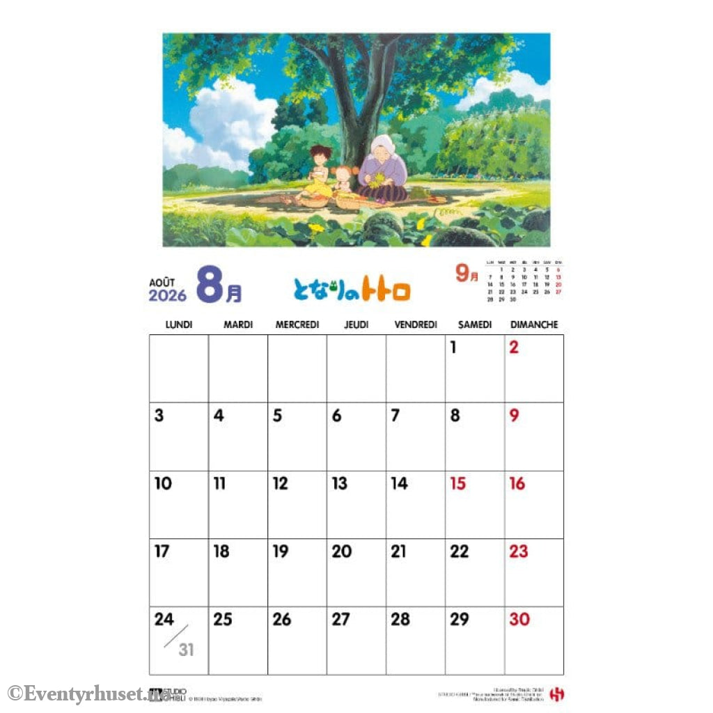 My Neighbor Totoro Calendar 2026 *French Version* Home & Gifts