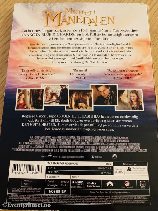 Mysteriet I Månedalen. Dvd Slipcase.