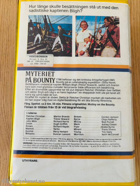 Mytteriet på Bounty. Dobbelt-VHS. 1961. VHS Big Box. Svensk tekst. VHS