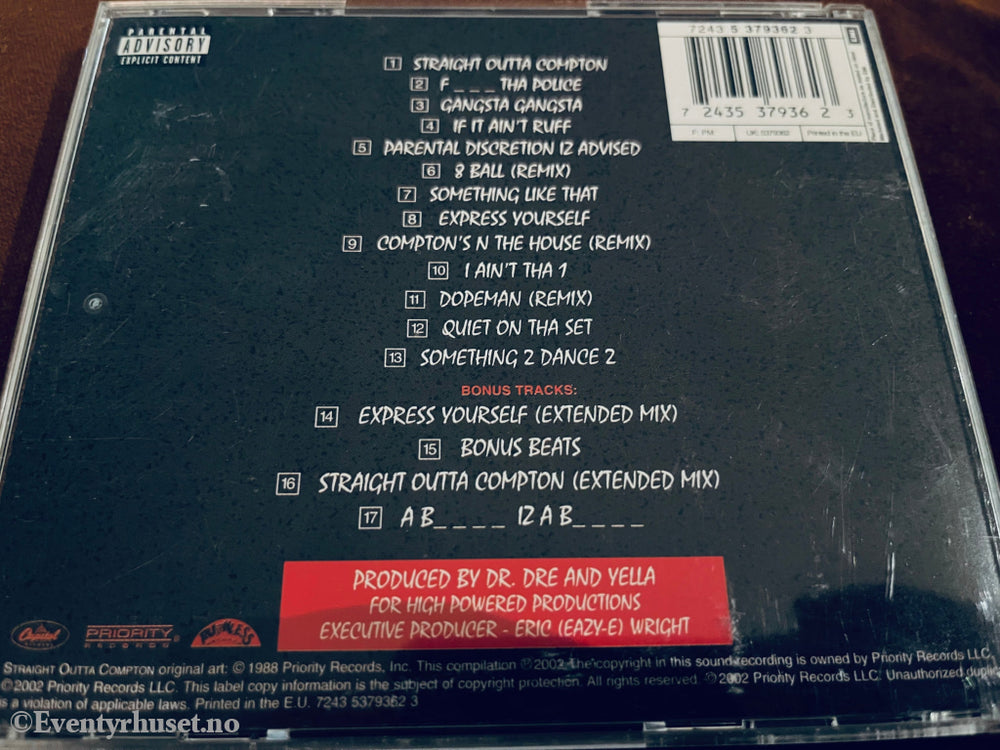 N. W. A. Straight Outta Compton. Cd. Cd