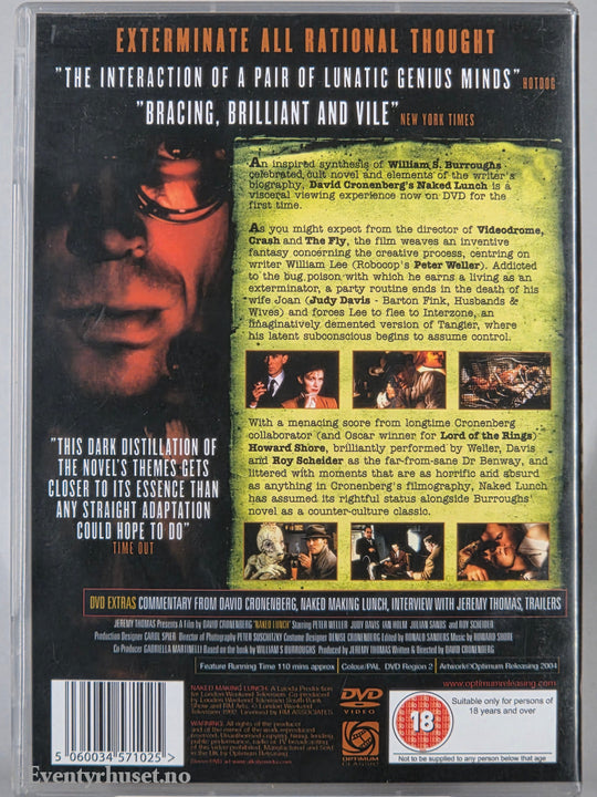 Naked Lunch (1991). DVD. Walt Disney Home Video