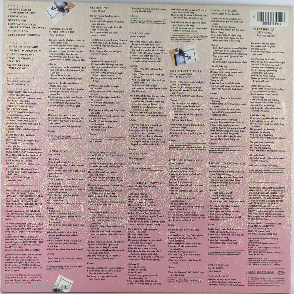 Nanci Griffith. 1988. Little Love Affairs . LP.