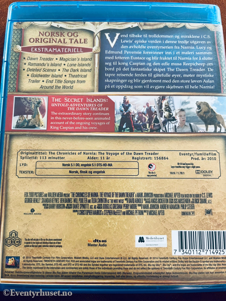 Narnia - Reisen Til Det Ytterste Hav. Blu - Ray. Blu - Ray Disc