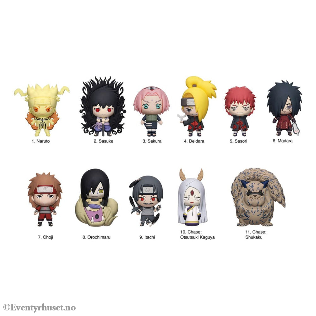 Naruto 3D PVC Bag Clips Series 6 Display (24) Fashion & Accessories