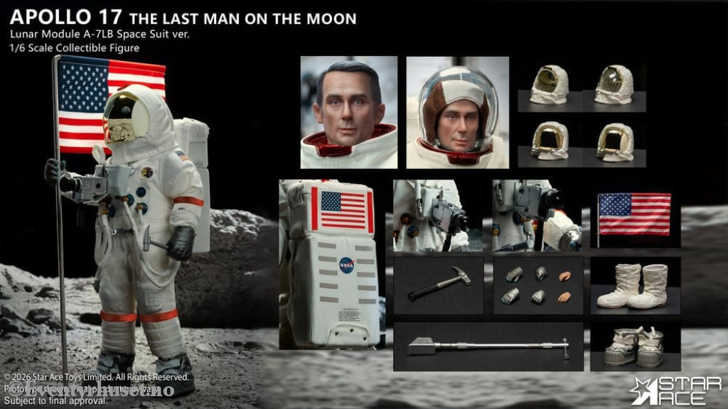 NASA Apollo 17 Action Figure 1/6 The Last Man on the Moon 30 cm Toys