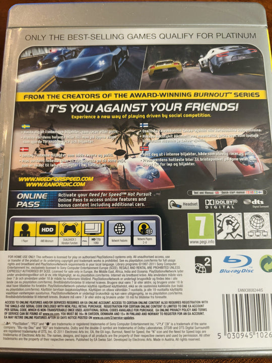 Need for Speed Hot Pursuit. PS3.