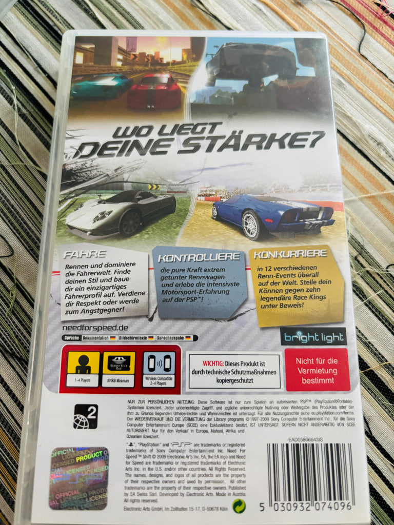 Need for Speed Shift. PSP.