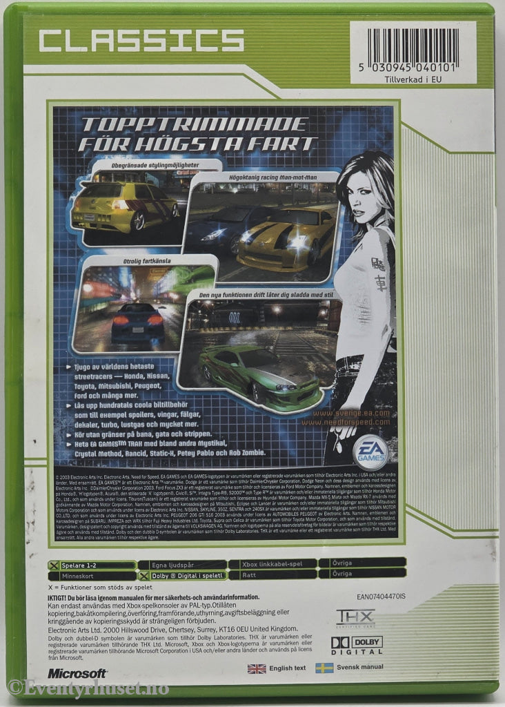 Need for Speed Underground . Xbox.