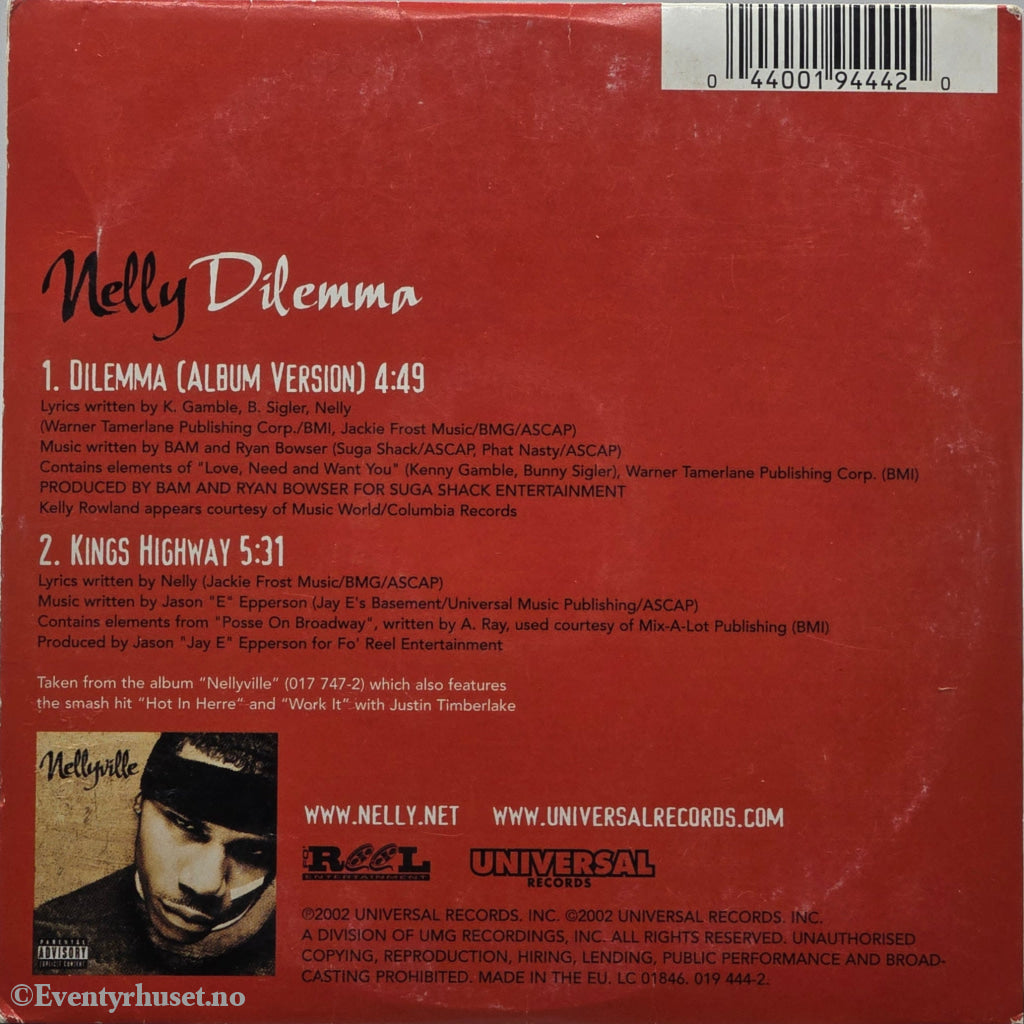 Nelly. 2002. Dilemma. CD-singel i sleeve.