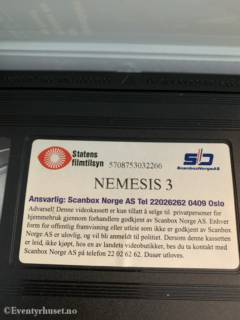 Nemesis 3. 1995. Vhs. Vhs