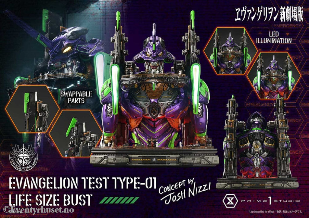 Neon Genesis Evangelion Life Size Bust 1/1 Test Type-01 (Concept by Josh Nizzi) Bonus Ver. 86 cm Collectibles