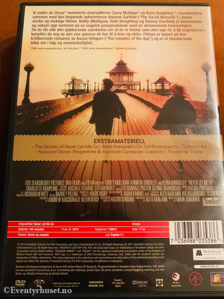 Never Let Me Go. 2010. Dvd. Dvd