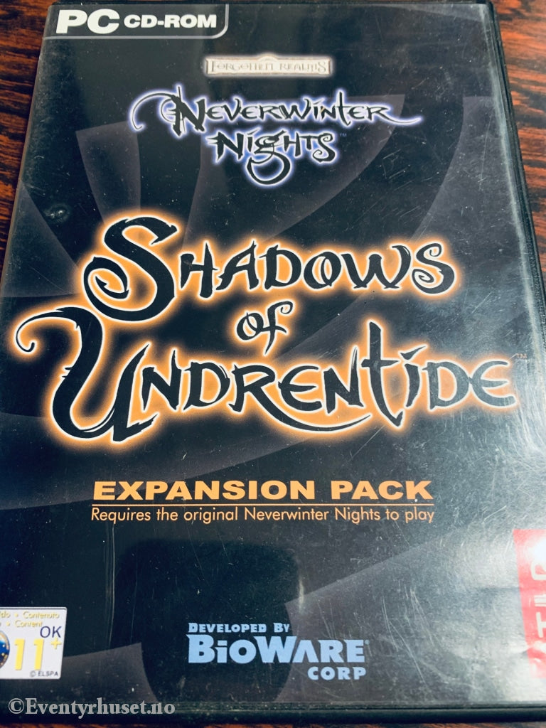 Neverwinter Nights - Shadows Of The Undertide. Pc Spill. Spill