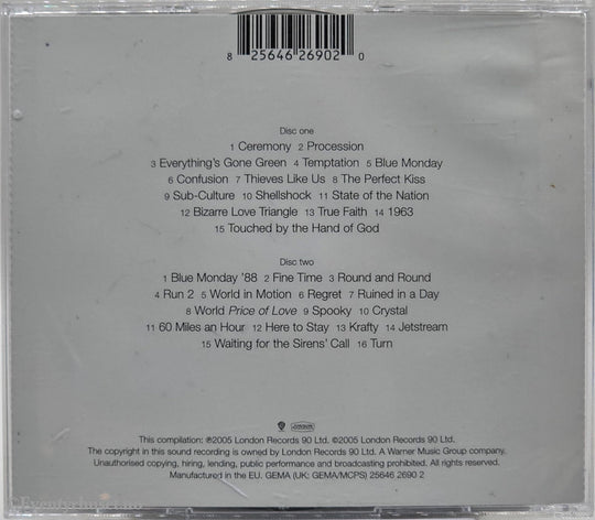 New Order. 1987. Singles . CD.