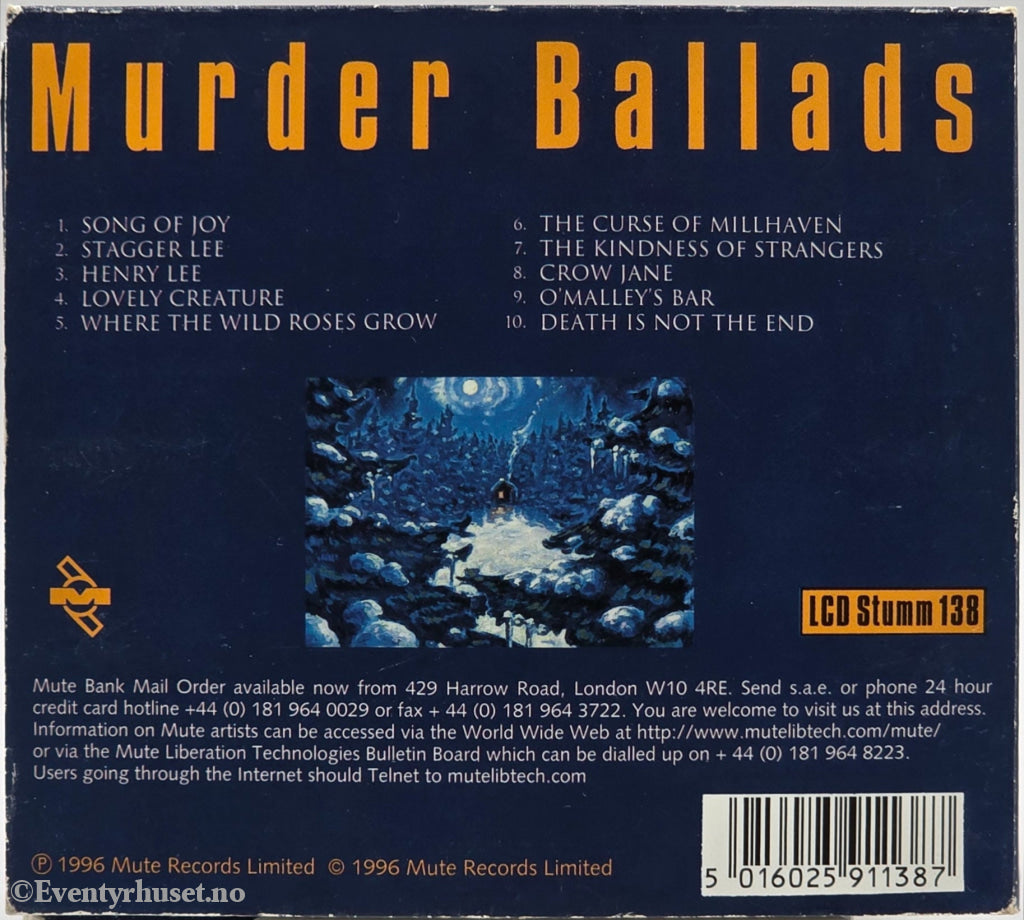 Nick Cave and the Bad Seeds. 1996. Murder Ballads. CD.