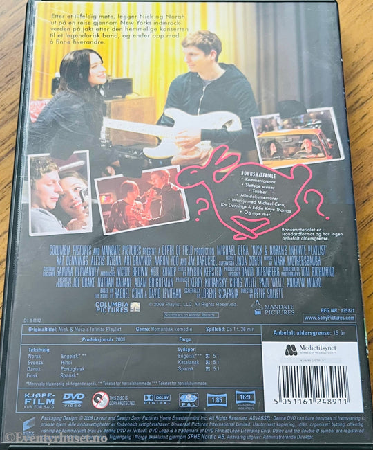 Nick & Norah’s Infinite Playlist. Dvd. Dvd