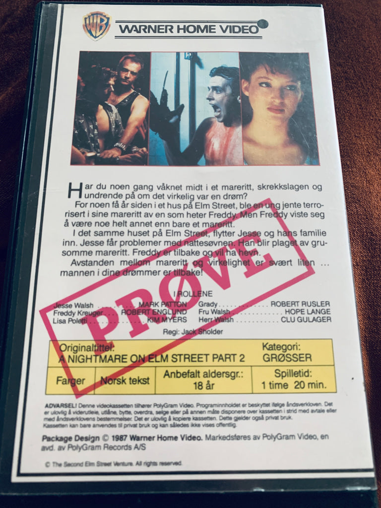 Nightmare on Elm Street Part 2. Freddy’s revenge. 1988. VHS Big Box. VHS Big Box