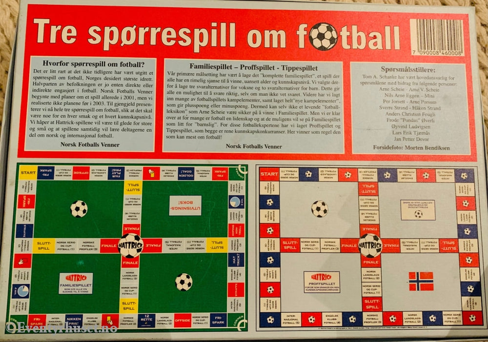 Nils Arne Eggen - Tre Spørrespill Om Fotball. Brettspill. Brettspill