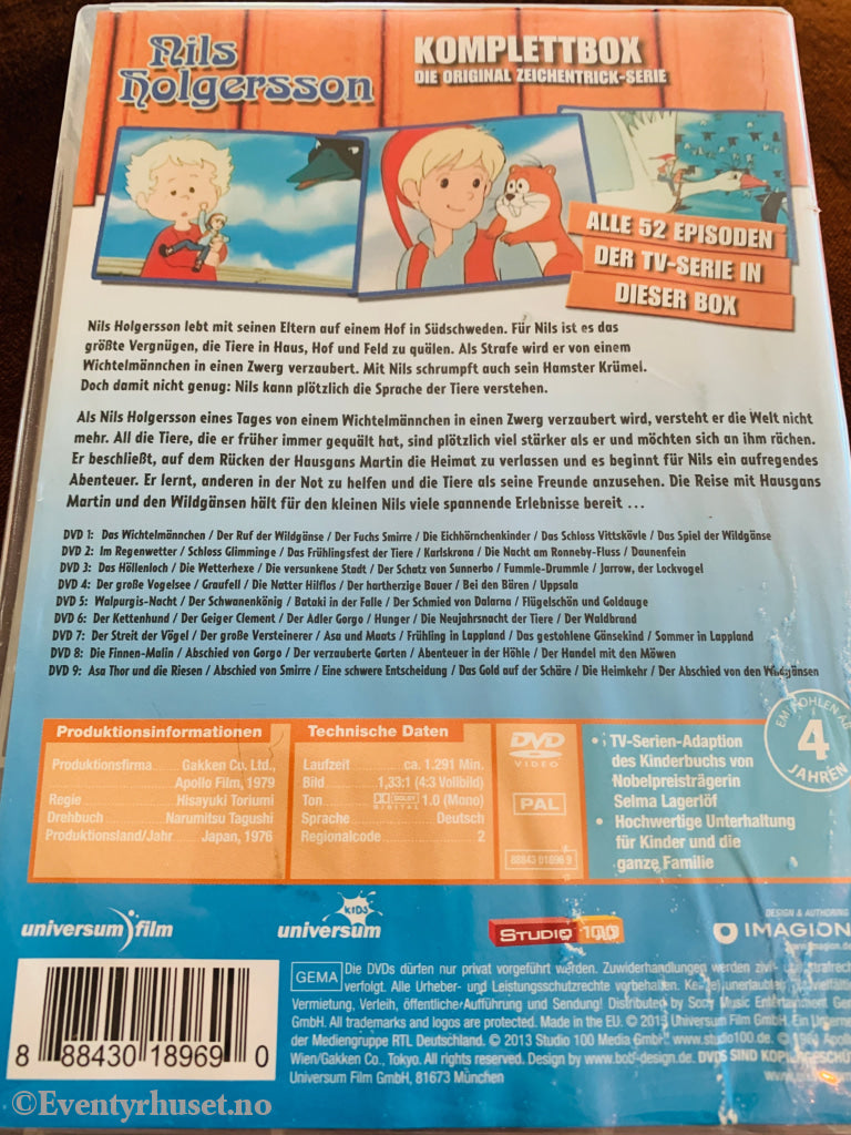 Nils Holgersson. DVD samleboks. Tysk utgave. DVD