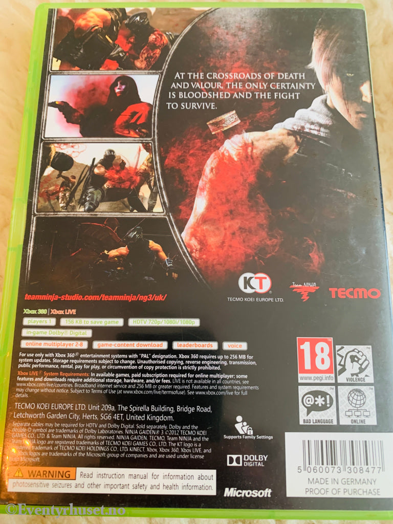 Ninja Gaiden 3. Xbox 360.