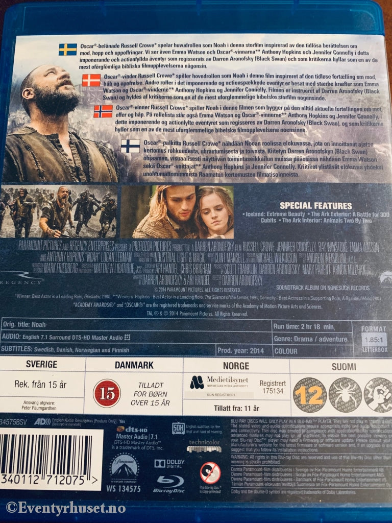 Noah. 2014. Blu-Ray. Blu-Ray Disc