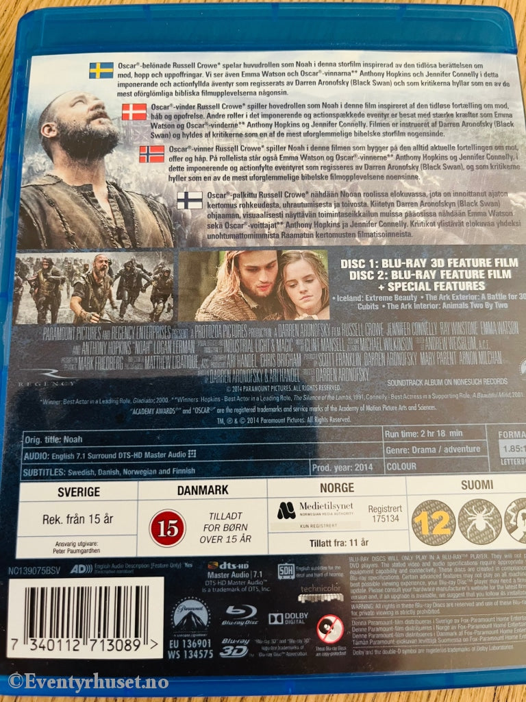 Noah 3D. Blu-Ray. Blu-Ray Disc