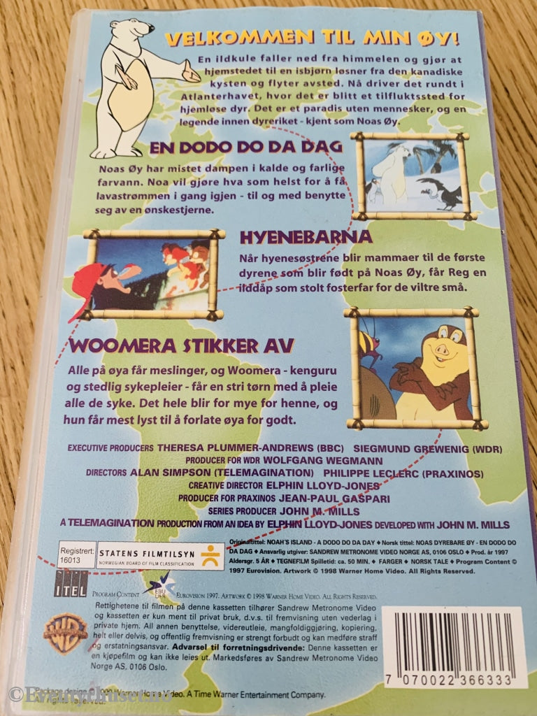 Noas Dyrebare Øy. 1997. En Dodo Do Da Dag. Vhs. Vhs