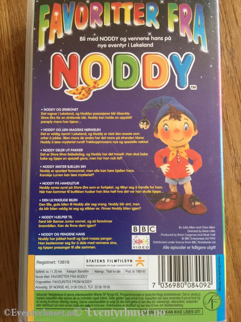 Noddy. Favoritter Fra 1992-93. Vhs. Vhs