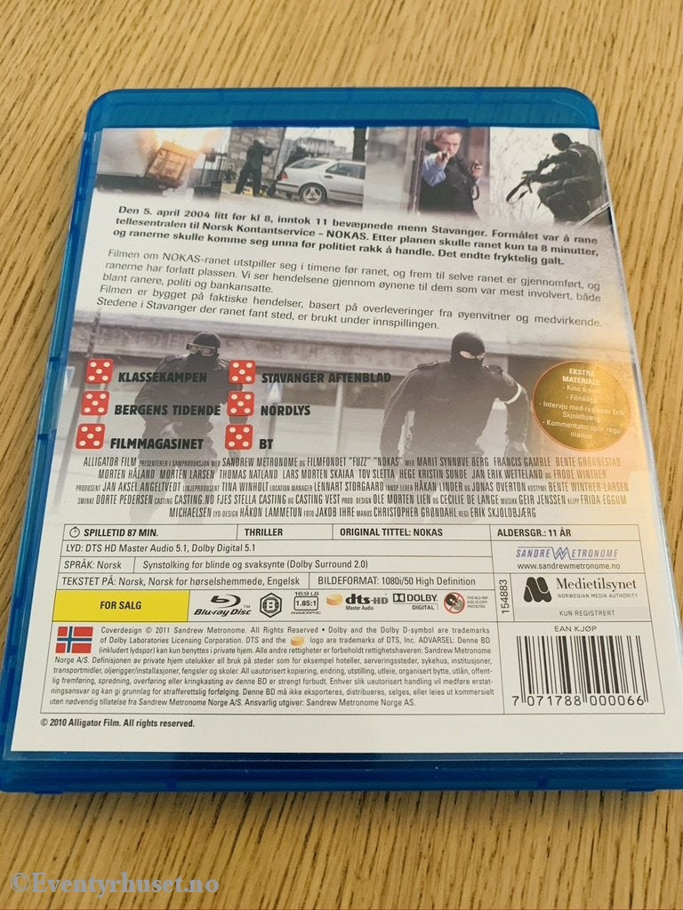 Nokas. 2010. Blu-Ray. Blu-Ray Disc