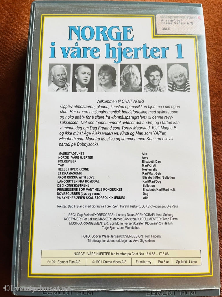 Norge I Våre Hjerter. Vol. 1. 1991. Vhs Big Box.
