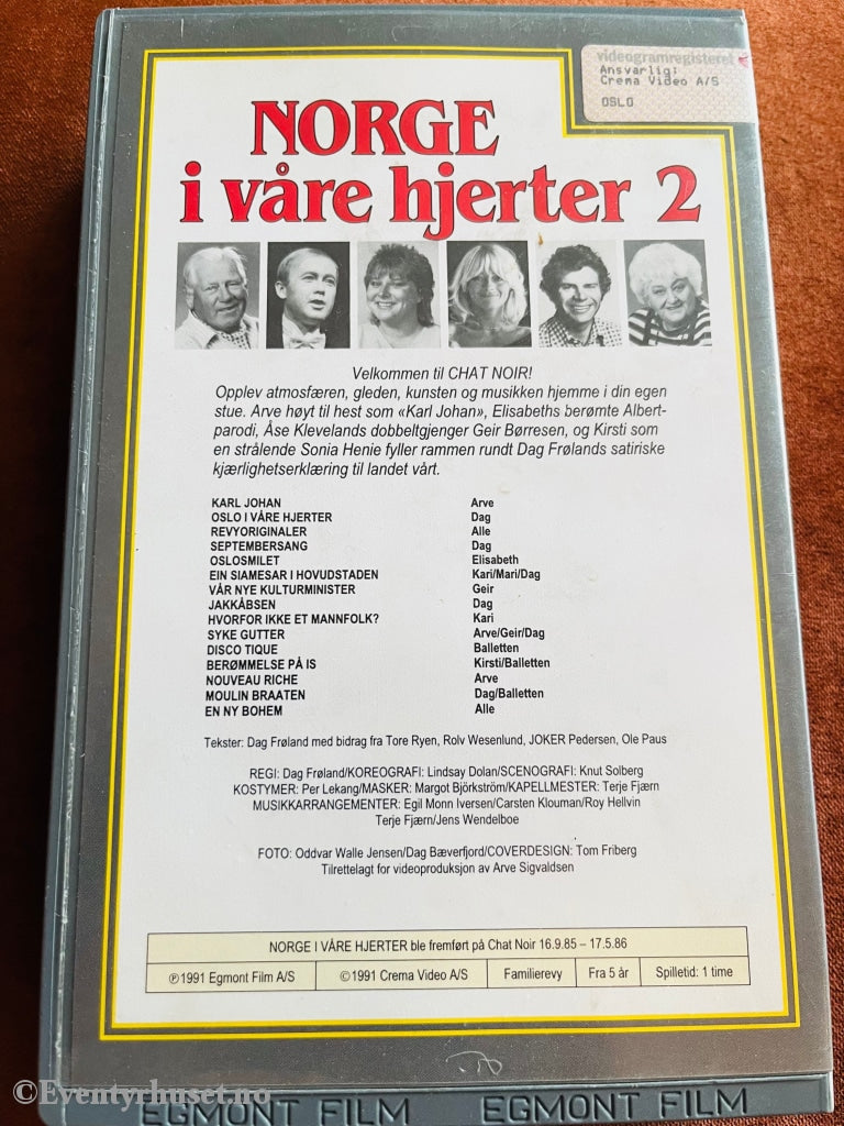 Norge I Våre Hjerter. Vol. 2. 1991. Vhs Big Box.