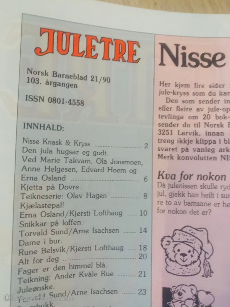 Norsk Barneblad - Juletre. 1990. Julehefter