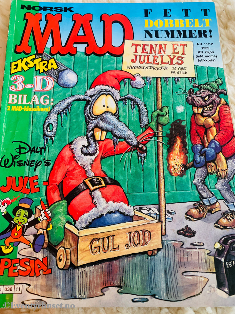 Norsk MAD Nr. 11/12 - 1989. Tegneserieblad/album.